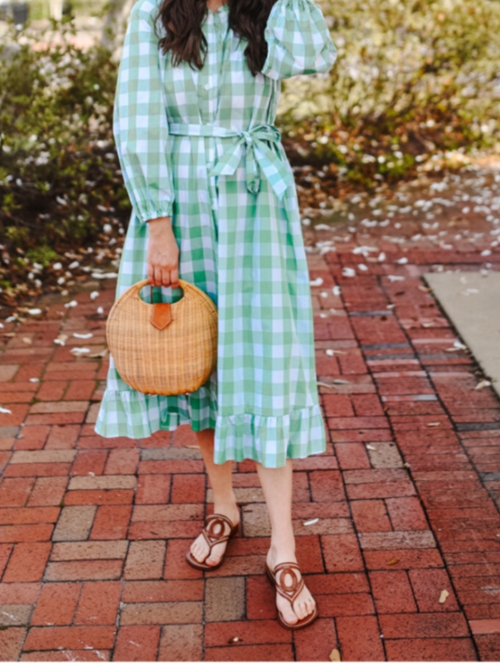 Who What Wear Green and White gingham dress, size xs